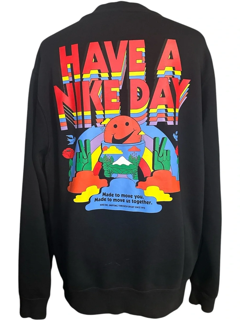 Nike Sportswear Men’s 'Have A Nike Day' Graphic Fleece Sweatshirt Black Size M